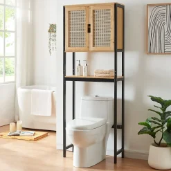 Meuble WC Tervola 172 x 63 x 27 cm noir naturel en.casa