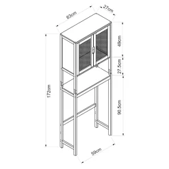 Meuble WC Tervola 172 x 63 x 27 cm noir naturel en.casa