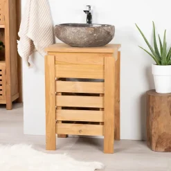 Meuble Zen salle de bain en teck 50 cm