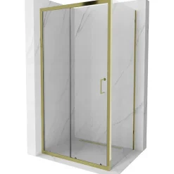 Mexen Apia cabine de douche coulissante 100 x 90 cm, transparent, or - 840-100-090-50-00