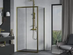 Mexen Apia cabine de douche coulissante 120 x 80 cm, transparent, or - 840-120-080-50-00