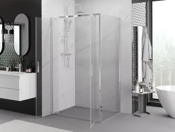 Mexen Exo cabine de douche pivotante 100 x 75 cm, transparent, chrome - 8182-100-075-01-00