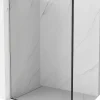 Mexen Kioto L paroi de douche Walk-in 50 x 200 cm, cadre noir, nickel brossé - 800-050-103-97-70