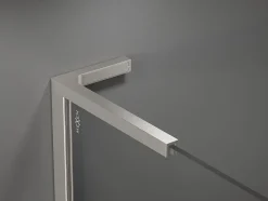 Mexen Kioto L paroi de douche Walk-in 50 x 200 cm, cadre noir, nickel brossé - 800-050-103-97-70