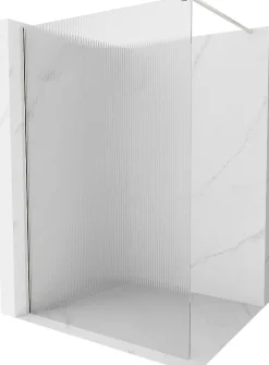 Mexen Kioto paroi de douche Walk-in 90 x 200 cm, rayures 8 mm, nickel brossé - 800-090-101-97-09