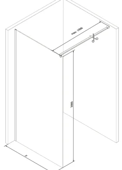 Mexen Kioto paroi de douche Walk-in 80 x 200 cm, transparent 8 mm, chrome - 800-080-101-01-00