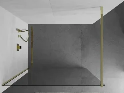Mexen Kioto paroi de douche Walk-in 160 x 200 cm, transparent 8 mm, doré - 800-160-101-50-00