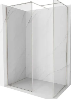 Mexen Kioto-F paroi de douche Walk-in avec cadre 80 x 75 cm, transparent 8 mm, nickel brossé - 800-080-202-04-97-075