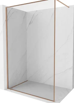 Mexen Kioto-F paroi de douche Walk-in avec cadre 50 x 202 cm, transparent 8 mm, cuivre brossé - 800-050-104-65-00