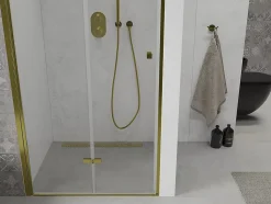 Mexen Lima porte de douche pliable 90 cm, transparent, doré - 856-090-000-50-00