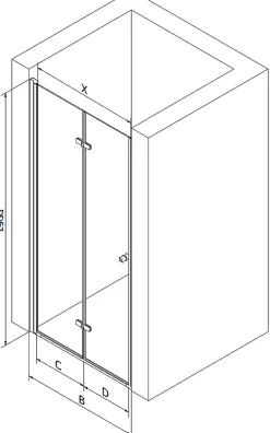 Mexen Lima porte de douche pliantes 60 cm, transparent, chrome - 856-060-000-01-00