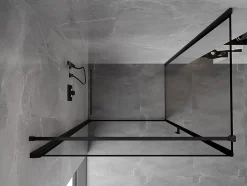 Mexen Mist-B cabine de douche pivotante gauche 100 x 85 cm, cadre noir, noir - 8A2T-100-085-70-70-L