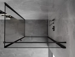 Mexen Mist-B cabine de douche pivotante droite 80 x 110 cm, cadre noir, noir - 8A2T-080-110-70-70-P