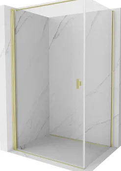Mexen Mist-B cabine de douche pivotante 80 x 100 cm, transparent, or brossé - 8A2T-080-100-55-00