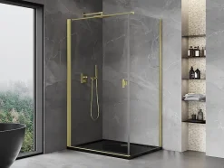 Mexen Mist-B cabine de douche pivotante 80 x 100 cm, transparent, or brossé - 8A2T-080-100-55-00