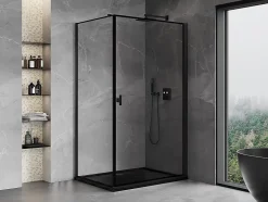 Mexen Mist-B cabine de douche pivotante droite 70 x 80 cm, cadre noir, noir - 8A2T-070-080-70-70-P