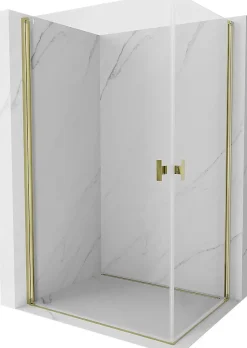 Mexen Mist-B Duo cabine de douche pivotante 100 x 95 cm, transparent, doré - 8A2-100-095-50-00