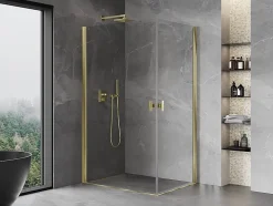 Mexen Mist-B Duo cabine de douche pivotante 100 x 95 cm, transparent, doré - 8A2-100-095-50-00