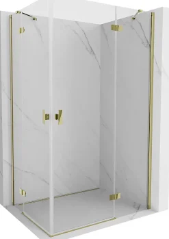 Mexen Mist-H Duo cabine de douche pivotante droite 80 x 110 cm, transparent, or - 8A5-080L-110P-50-00