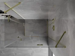 Mexen Mist-H Duo cabine de douche pivotante droite 80 x 110 cm, transparent, or - 8A5-080L-110P-50-00