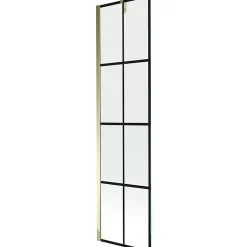 Mexen Next paroi de baignoire 1 volet 50 x 150 cm, grille noire, or - 895-050-000-00-77-50