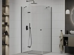 Mexen Roma cabine de douche pivotante 100 x 80 cm, transparent, noire - 854-100-080-70-00