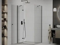Mexen Roma cabine de douche pivotante 100 x 80 cm, transparent, noire - 854-100-080-70-00