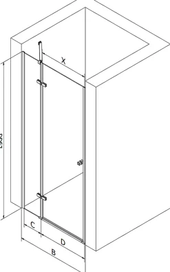 Mexen Roma porte de douche battante 90 cm, transparent, doré - 854-090-000-50-00