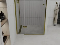 Mexen Roma porte de douche pivotante 120 cm, transparentes, dorées - 854-120-000-50-00