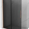 Mexen Velar paroi de douche coulissante Walk-in 150 x 200 cm, graphite 8 mm, cuivre brossé - 871-150-000-43-65