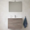 Mia ensemble meuble 79x61x39,5 cm avec miroir, lavabo et éclairage LED, Cordoba (MIASET80C)