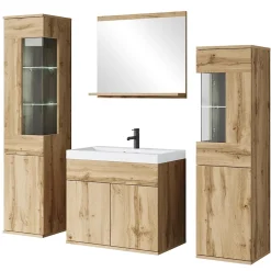 MINIO go for it, ensemble de meubles de salle de bain NIKITA chêne wotan, 4 pièces