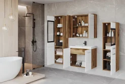 MINIO go for it, Meuble de salle de bain chêne wotan/blanc brillant - MARIT II