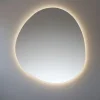 Miroir à bord poli 100x110 cm de forme profilée avec rétroéclairage led périmétrique et interrupteur tactile