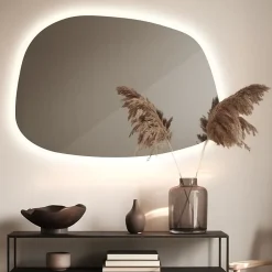 Miroir asymétrique led Tulup 49 x 34 cm design lumière neutre