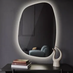 Miroir asymétrique led Tulup 49 x 34 cm design lumière neutre