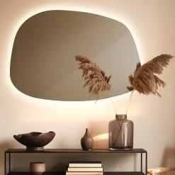 Miroir asymétrique led Tulup 49 x 34 cm design lumière chaude