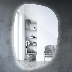 Miroir asymétrique led Tulup 49 x 34 cm design lumière froide