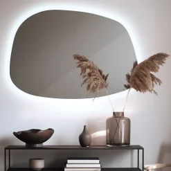 Miroir asymétrique led Tulup 49 x 34 cm design lumière froide
