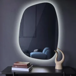 Miroir asymétrique led Tulup 49 x 34 cm design lumière froide