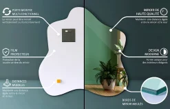 Miroir asymétrique Tulup 77 x 77 cm sans cadre pour une touche moderne et élégante