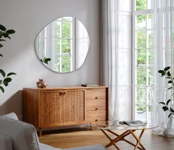 Miroir asymétrique Tulup 77 x 77 pour chambre 1 pièce