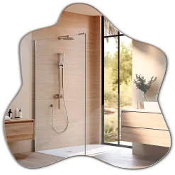 Miroir asymétrique Tulup 58 x 58 cm haut de gamme, parfait pour salon et dressing