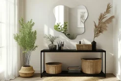Miroir asymétrique Tulup 58 x 58 cm haut de gamme, parfait pour salon et dressing