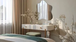 Miroir asymétrique Tulup 58 x 58 cm haut de gamme, parfait pour salon et dressing