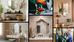 Miroir asymétrique Tulup 58 x 58 cm haut de gamme, parfait pour salon et dressing