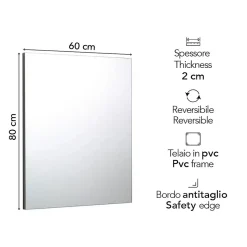 Miroir Avec Bordure À Bord Lisse 60X80 Réversible