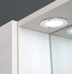 Miroir Avec Deux Étagères En Chêne Blanc Effet Bois
