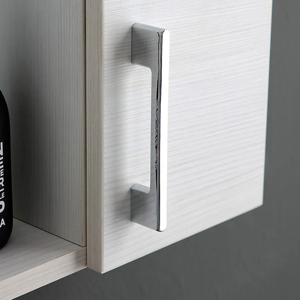 Miroir Avec Deux Étagères En Chêne Blanc Effet Bois