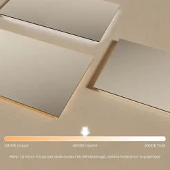 Miroir avec LED Illumination Salle de Bain (120x70cm) LED Lumineux Miroir avec Éclairage (LED058) Blanc Neutre 4500K